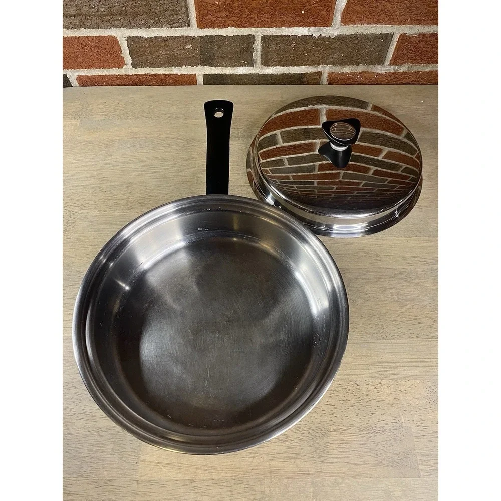 Maxam 18/8 3-Ply Stainless Steel 10 Inch Skillet With Lid USA‎